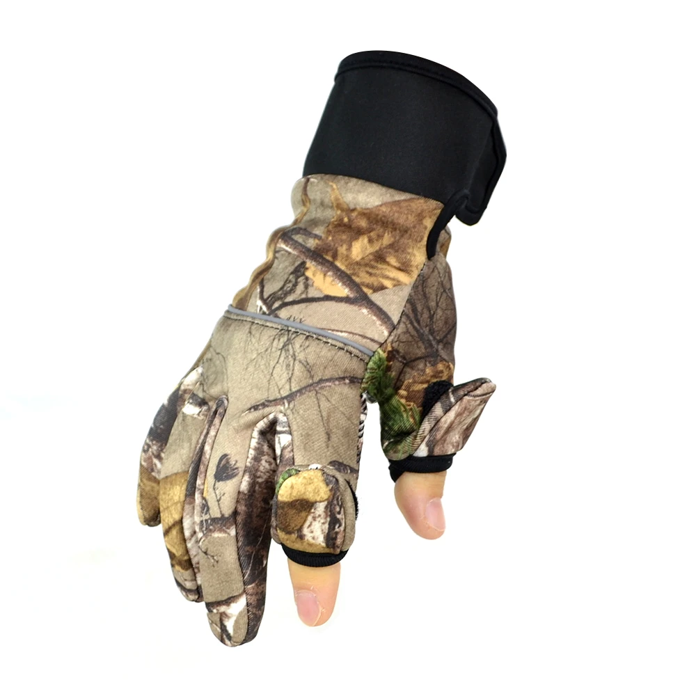 Gloves for Fishing and Hunting 2 Finger Flip Gloves Non-slip Waterproof Warm Gloves