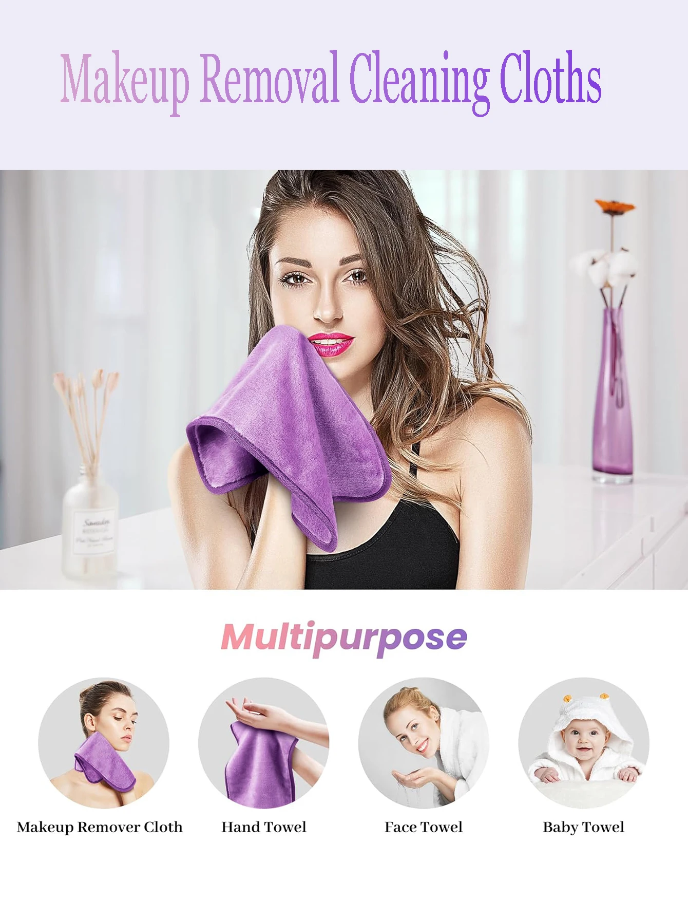 1840 Ribbon Makeup Remover Wipes 2/4/6 Stück, maschinenwaschbar, wiederverwendbare Make-up-Entferner-Werkzeuge für alle Hauttypen