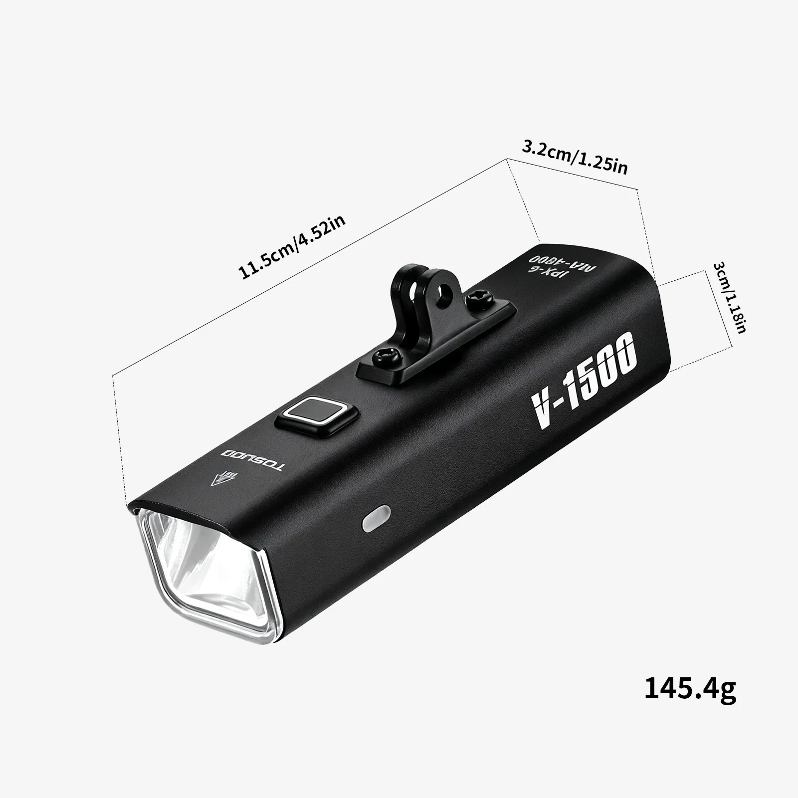 TOSUOD Bicycle Front Light 1500 Lumens 4800mAh Bike Light Splash Resistant Water USB Charging Cycling Lamp Accessories