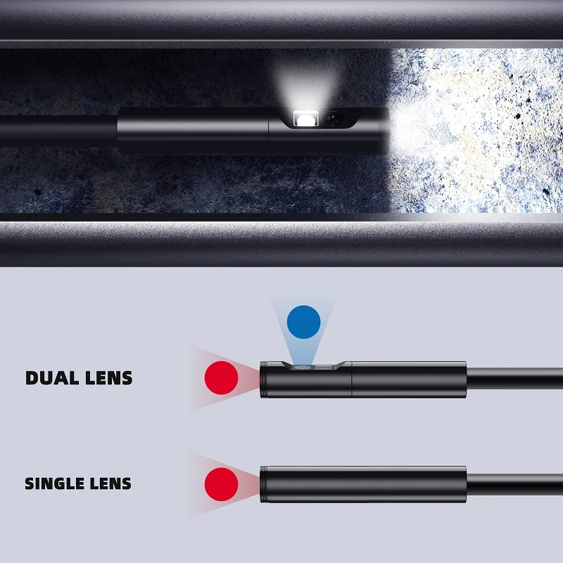 4.5nch 2MP 1080P Daul Lens Industrial Screen Endsocope 3.9MM/5.5MM/8MM CMOS Borescope Inspection Otoscope Cam Digital Microscope