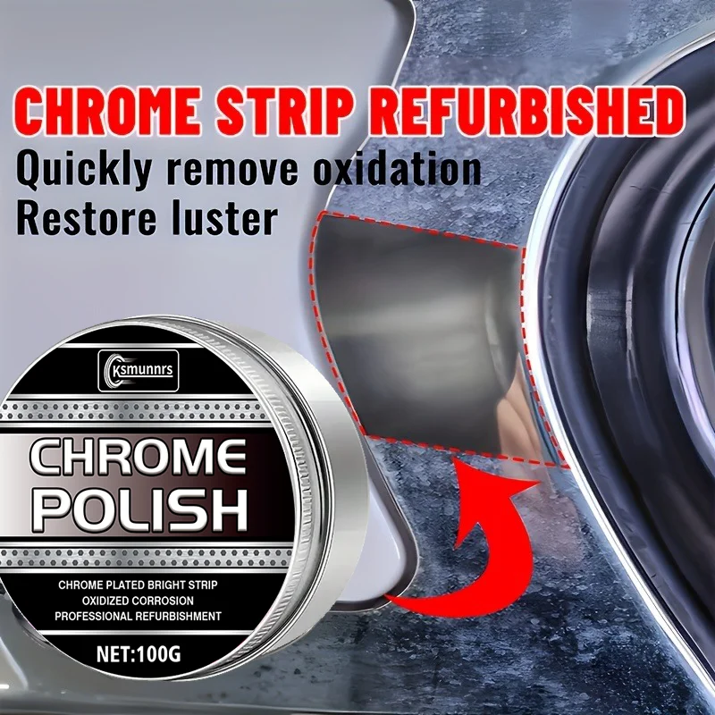 1pc 100g Car Chrome Parts Refurbishing & Repair Paste for Door Handles, Window Chrome Strips and Car Grille, Polishing Paste to