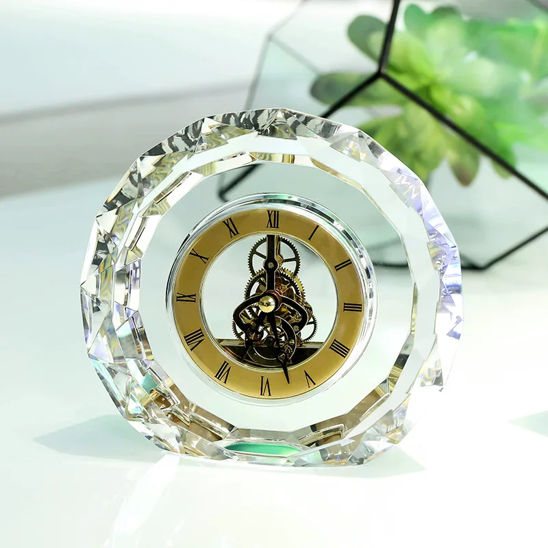 

Crystal clock, living room modern simple European style, office decoration ornament