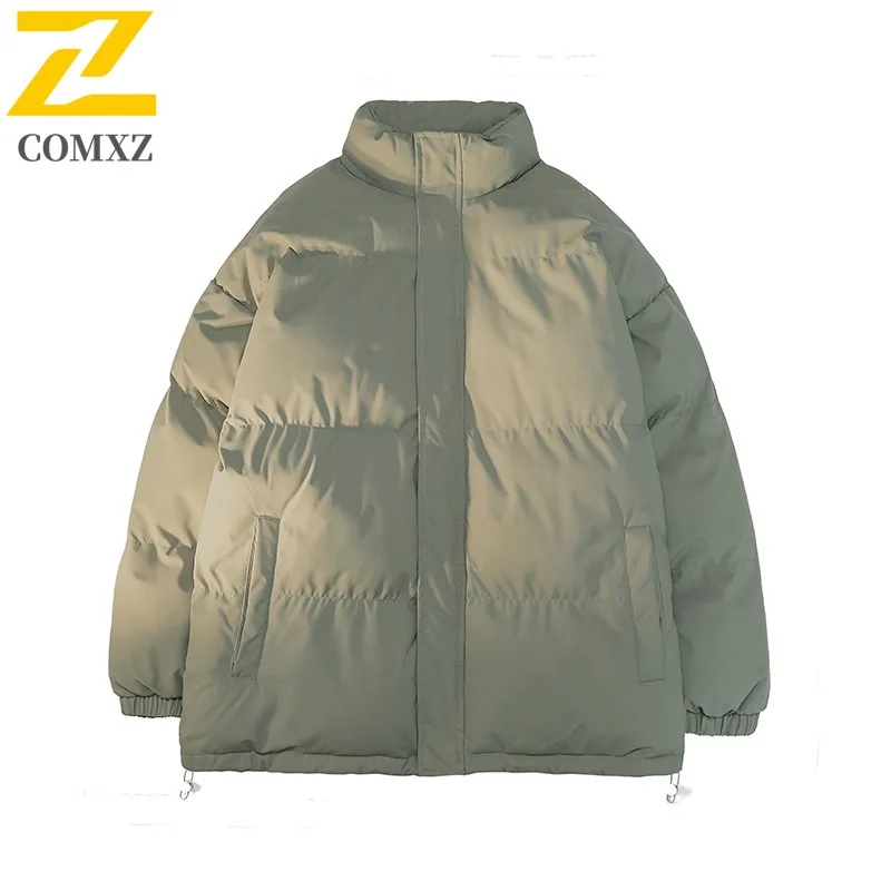 

COMXZ Padded Jacket Stylish Korean Minimalist Stand Collar Windproof Travel Skiing Winter Jacket Street Minimalist Mens Clothing