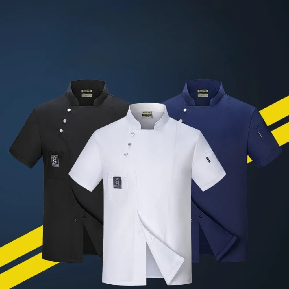 

Waterproof Chef Work Clothes for Men Short-sleeved Summer Thin Wear-resistant Catering Rear Kitchen Work Clothes