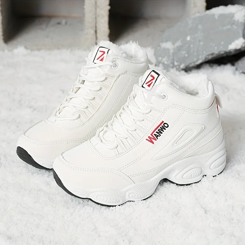 أحذية نسائية قطنية مخملية جديدة لعام 2025، أحذية رياضية كاجوال متعددة الاستخدامات لزيادة الارتفاع الداخلي، أحذية رياضية مضادة للانزلاق ودافئة للثلج #3