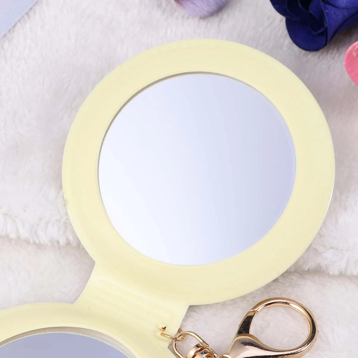 

Professional Makeup Mirror Mini Purse for Women Small Pocket Compact Cute Yellow