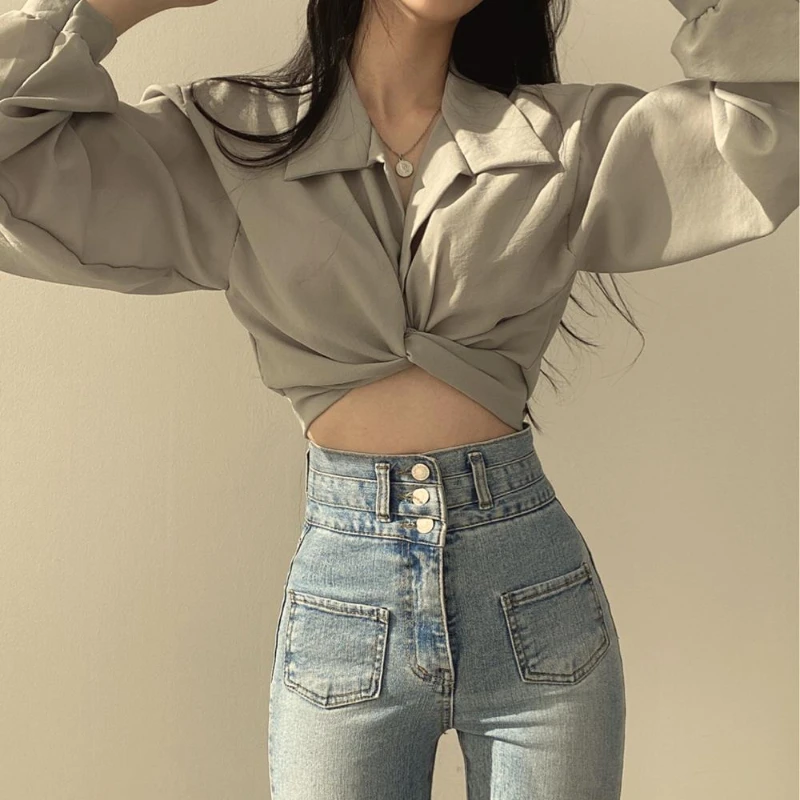 Shirts Women Solid Popular Trendy All-match Young Ladies New Arrival Slim College Summer Thin Clothing Street Wear Cozy Ins Hot