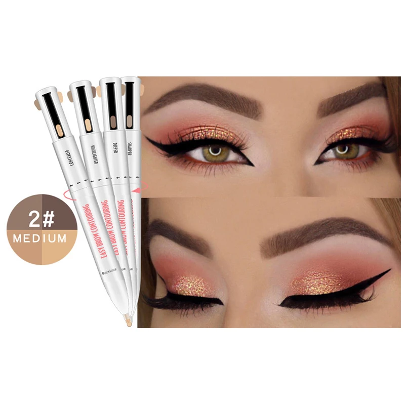 4in1 Rotate Eyebrow Pencil Waterproof Microblading Eyebrow Pen Tint Tattoo Makeup Cosmetic Natural Long Lasting Eye Brow Pencil