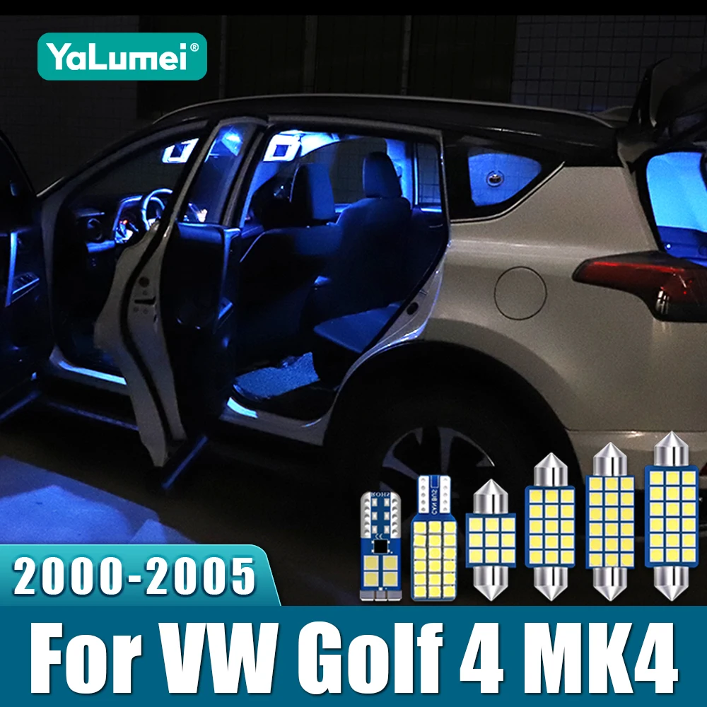 

For Volkswagen VW Golf 4 MK4 2000 2001 2002 2003 2004 2005 9PCS Canbus Car LED Interior Reading Lamps Trunk Light Accessories