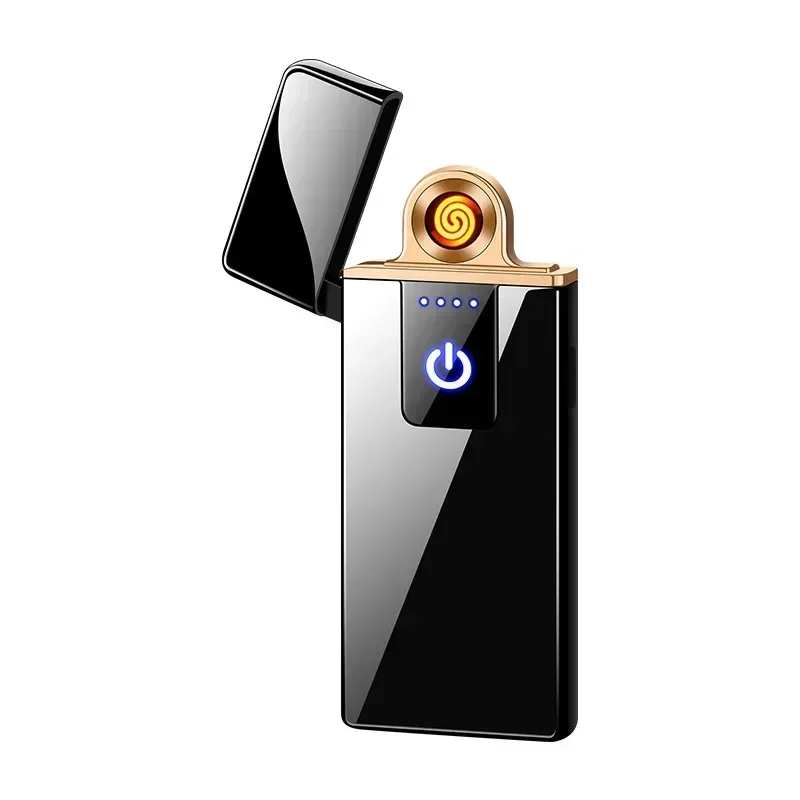 Windproof USB Rechargeable Touch Sensor Electric Lighter Type-C Cigarette Lighter Men Gadgets Gift Smoking Accessories