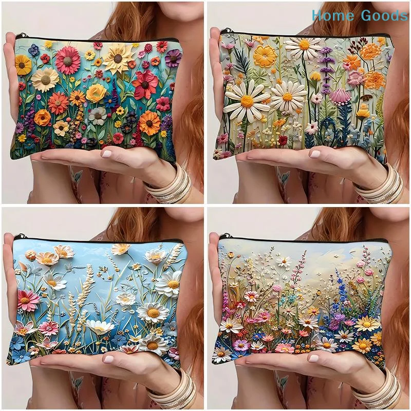 Boho Vintage Double-sided Printed Cosmetic Bag Travel Toiletry Bag For Women Large Capacity Makeup Bag Storage Bags Giftsproduct