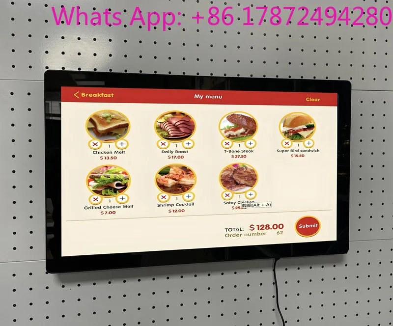 All-in-One Touchscreen Tabletop Digital Menu Board, Restaurant Food Ordering & Advertising Equipment