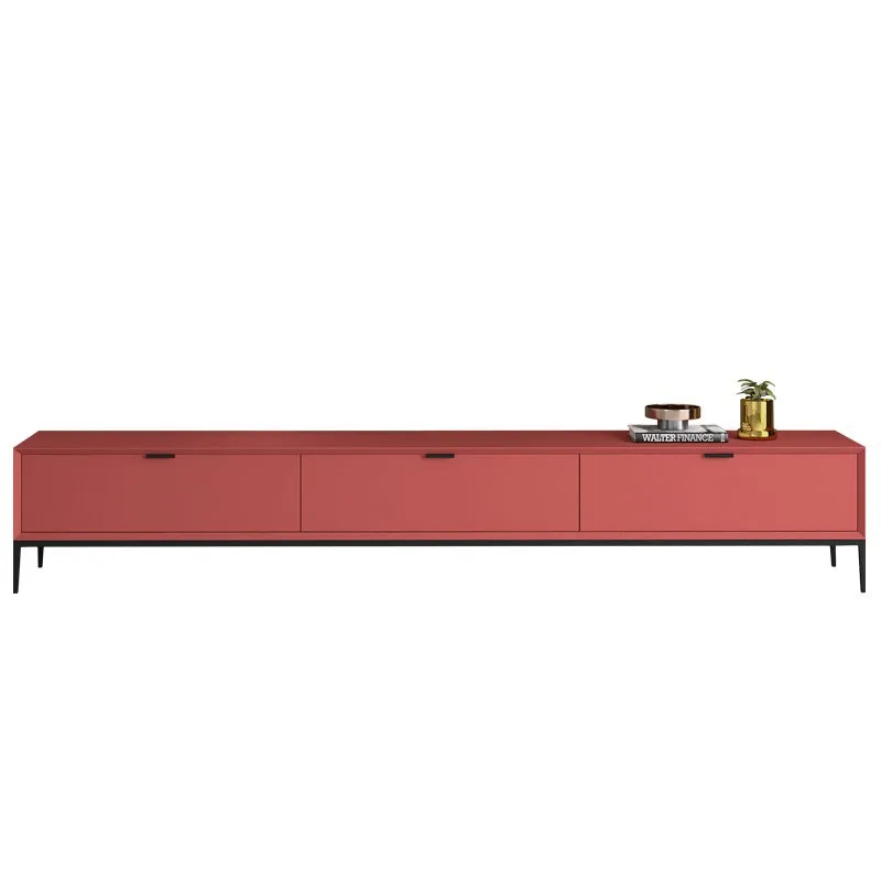 Italian minimalist paint coffee table TV cabinet Nordic modern simple living room solid wood light luxury video machine cabinet