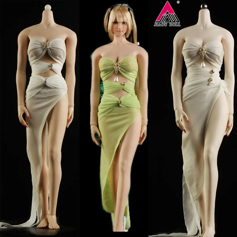 JIAOU In Stock JO21X-46 1/6 Female Long Skirt with Strapless Sexy Evening Dress Model Fit 12'' Soldier Action Figure Body Dolls