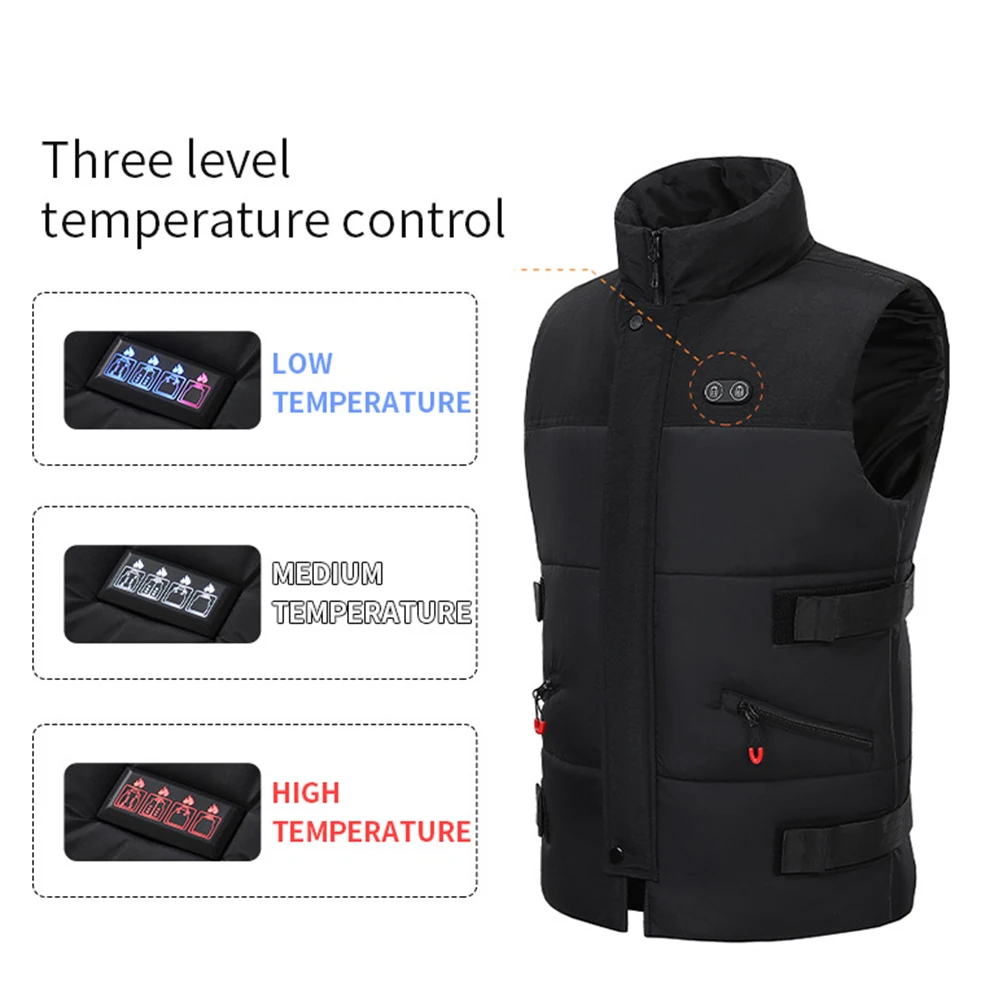 8 Areas Sportswear Heated Coat Winter Heating Vest Electric Heating Thermal Warm Clothes for Men and Women Outdoor Skiing Hiking