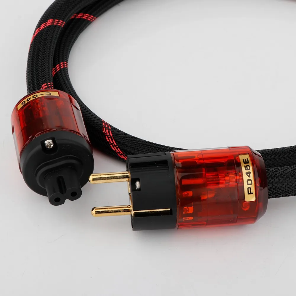 1PC D523 HiFi Audio zasilanie prądem zmiennym kabel, Schuko przewód zasilający, HiFi Audiophile przewód zasilający C7 IEC figurka kobiety 8 przewód