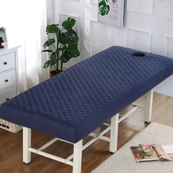 New Beauty Salon Massage Table Bed Fitted Sheet Solid Color Mattress Cover Rubber Band Massage SPA Bed Cover With Face Hole