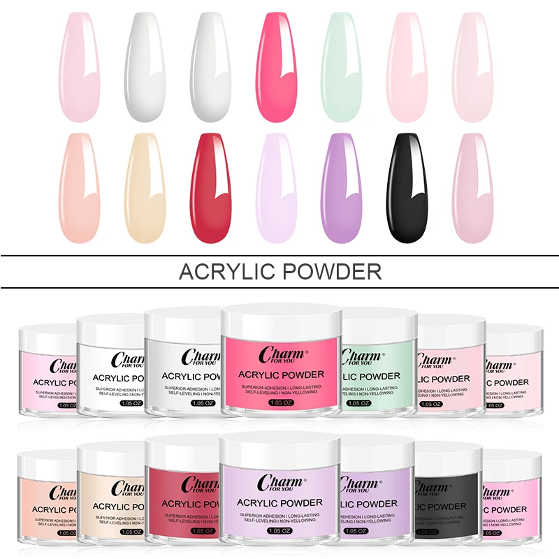 مسحوق أكريليك لإطالة الأظافر ، 14 لون ، كريستال ، فرنسي ، للمبتدئين والمحترفين #2