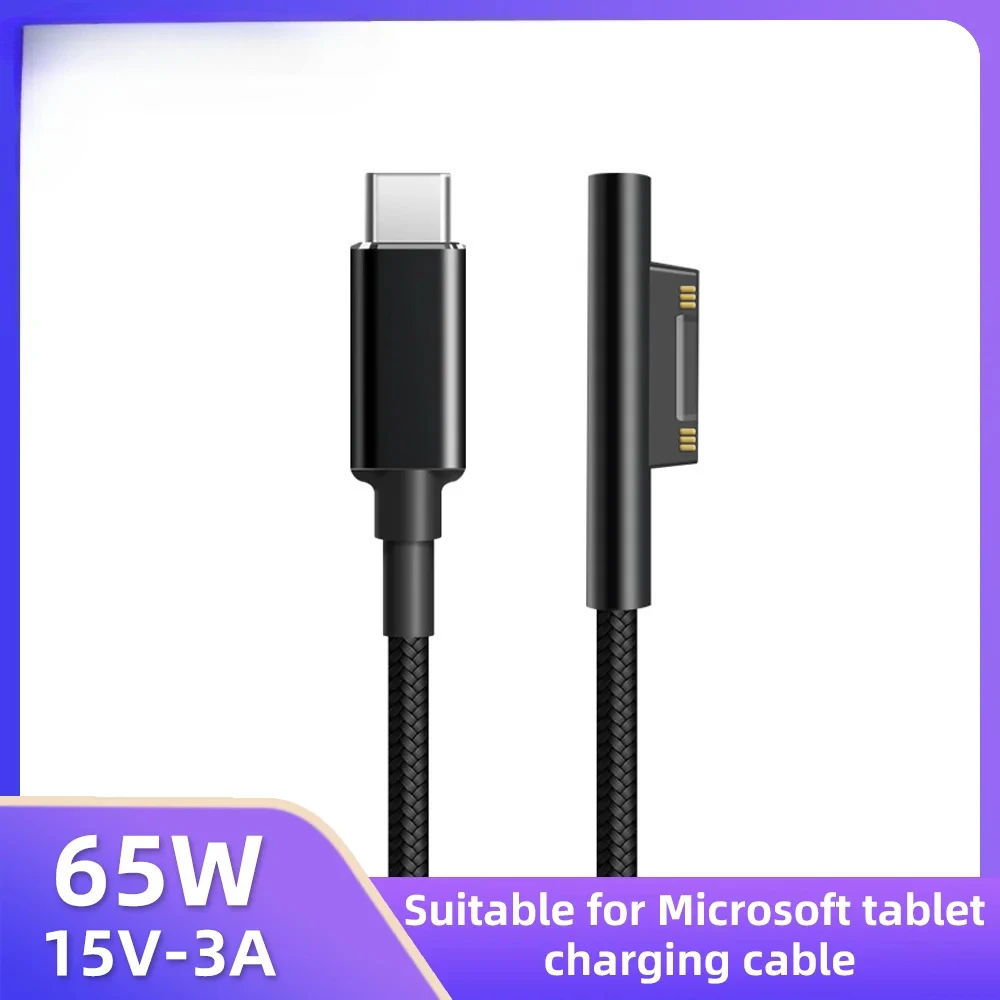 15V 3A Type C power supply charger adapter USB C PD charging cable for Microsoft Surface Pro 8/7/6/5/4/3 Laptop Book 3/2/1 GO