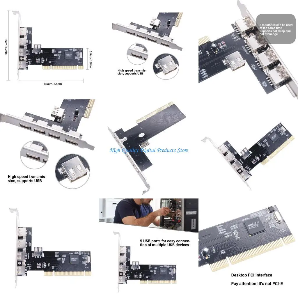

U2JE Multiports USB2.0 Карта расширения для настольных компьютеров поддерживает различные системы