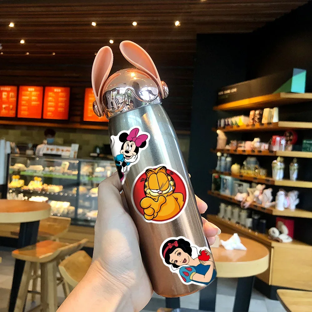 50/100pcs Disney Series Mix Cartoon Stickers for Luggage Skateboard Cute Stitch Micky Princess Waterproof Graffiti Sticker Gift