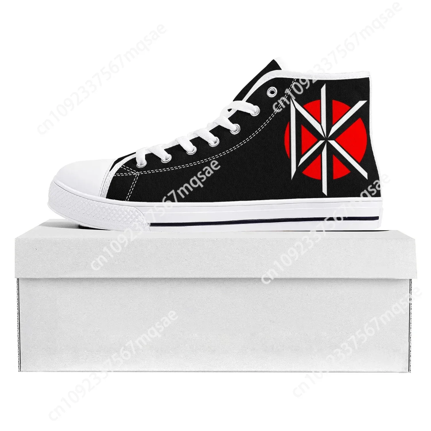 

Dead Rock Band Kennedys High Top High Quality Sneakers Mens Womens Teenager Canvas Sneaker Casual Couple Shoes Custom Shoe White