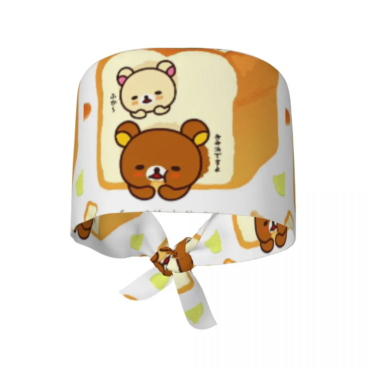 Scrub Caps Cartoon Rilakkuma Anime Girls Nursing Hats Unisex Women Trendy Medical Cap Soft Elastic Tie Back Working Cap