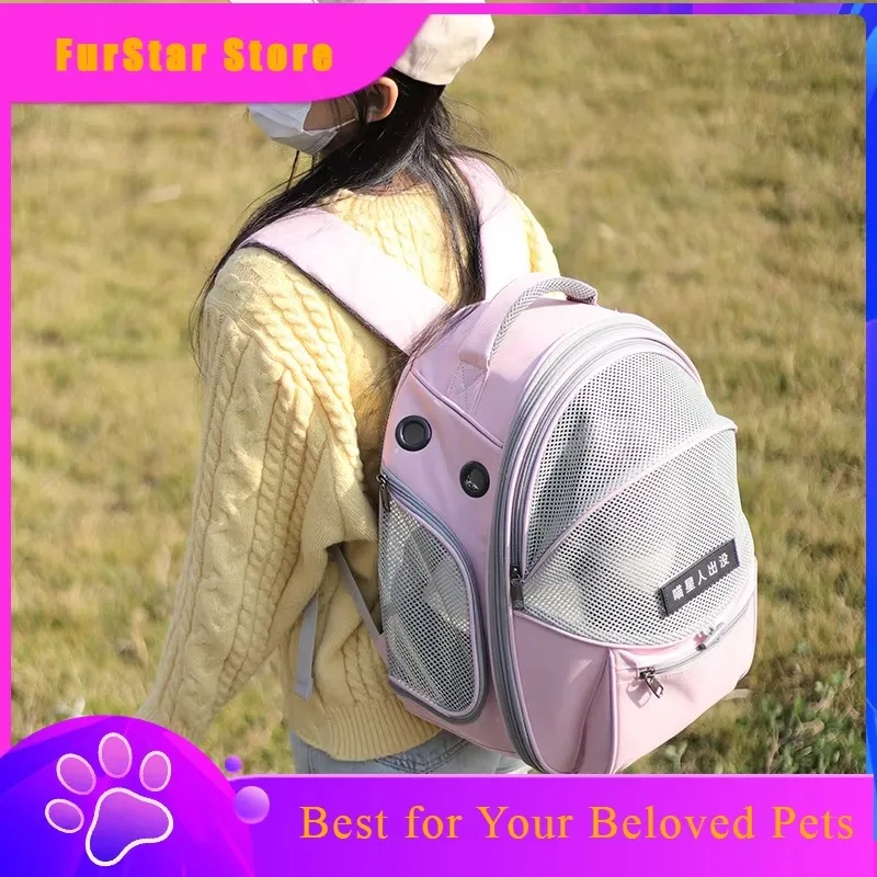 FurStarBreathable Pet Carrier Backpack Large-capacity Lightweight Cat Carrier Bag Cats Transport  Small Dog Bags  Transporte Gat
