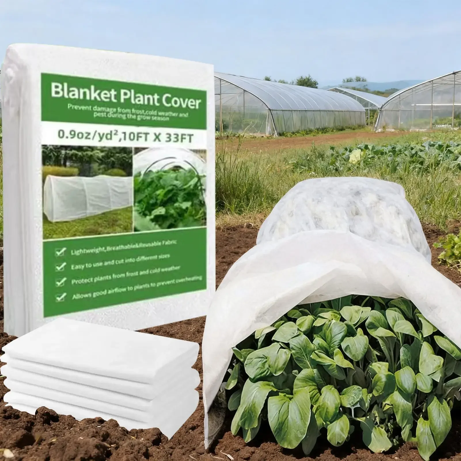 Multi-size DIY Plant Covers Freeze Protection Floating Row Blanket for Fruit Vegetable Tree Winter Cold Weather Yard Garden Tool