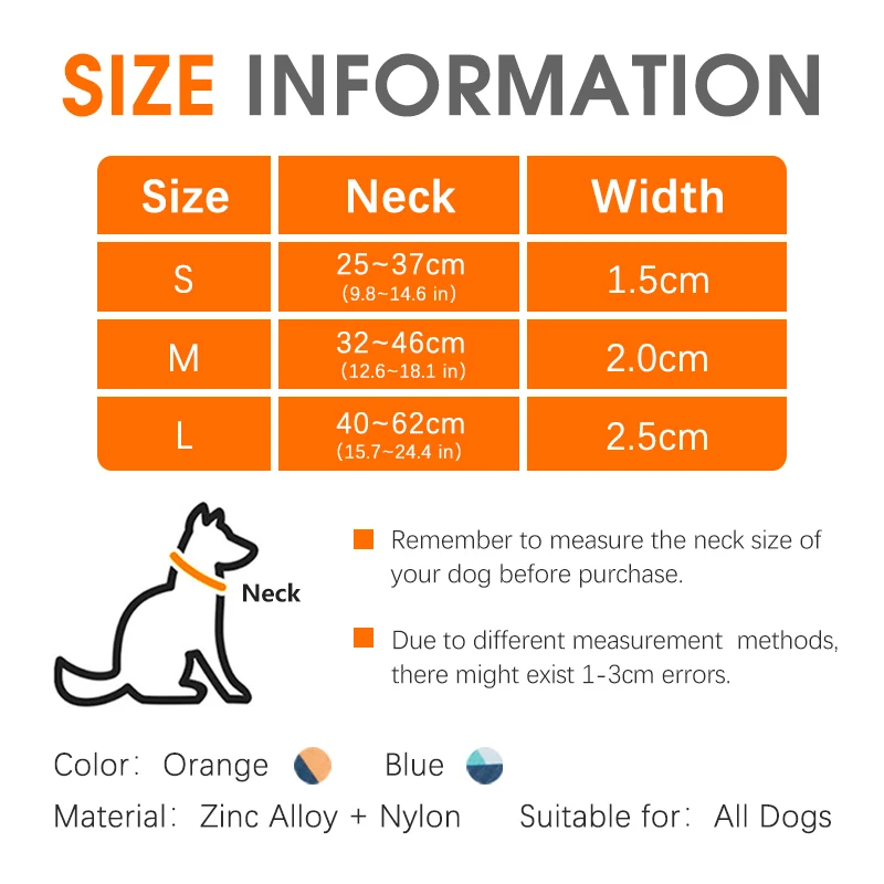 Dog Collar Adjustable Soft Nylon Pet Collar Heavy Duty With Metal Buckle For Small Medium Large Dogs Walking Outdoor