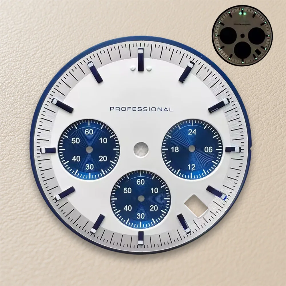 New 32.5mm S Logo Dial Fit VK63 Movement High-Quality Green Luminous Speed Dial Watch Modification Accessories