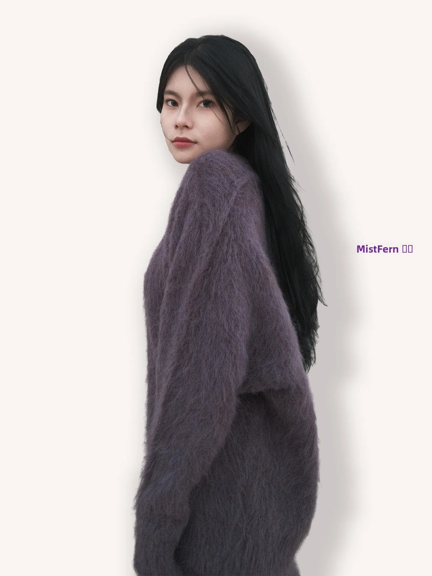 

Простой дизайн, осенне-зимний свитер из альпаки, круглый вырез, теплый, мягкий, для повседневной носки, женский трикотаж MistFern Sle