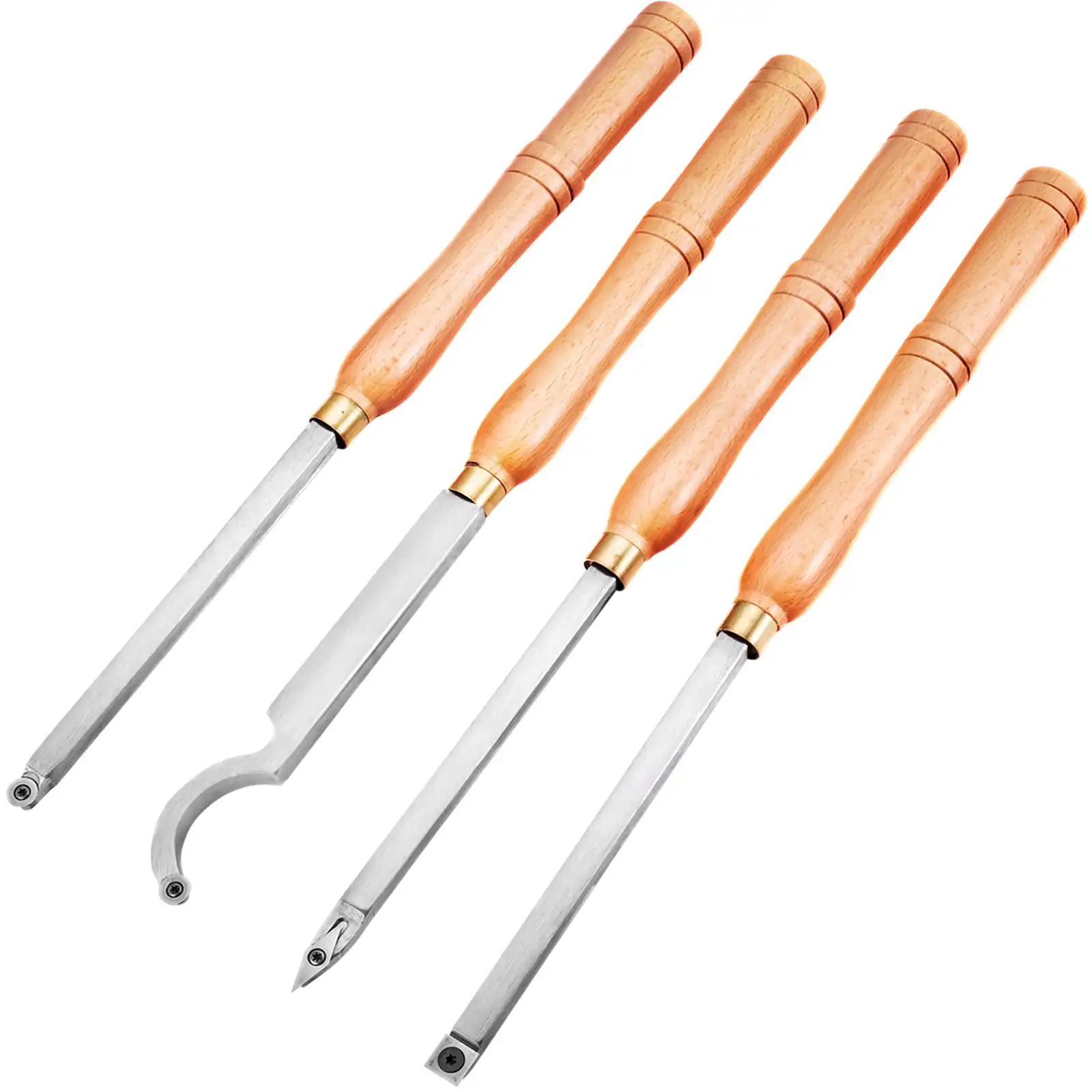 

Wood Turning Tools for Lathe 4 pcs Set, Carbide Lathe Tools with Diamond Shape, Round, Square Cutters, Turning Lathe Chisels