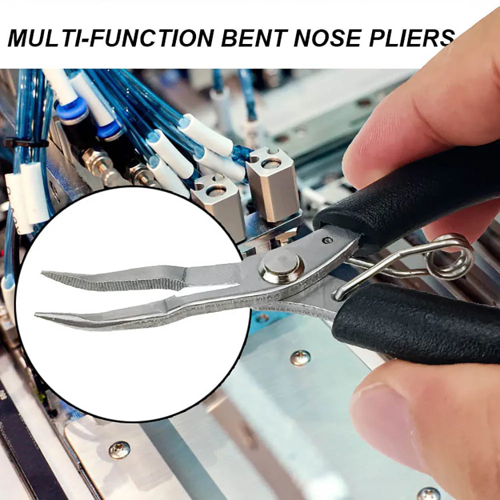 Gebogene Spitzzange Mini Gezahnte Zange für Schmuckherstellung Elektronik-Reparatur Handwerkzeuge – Detail 14