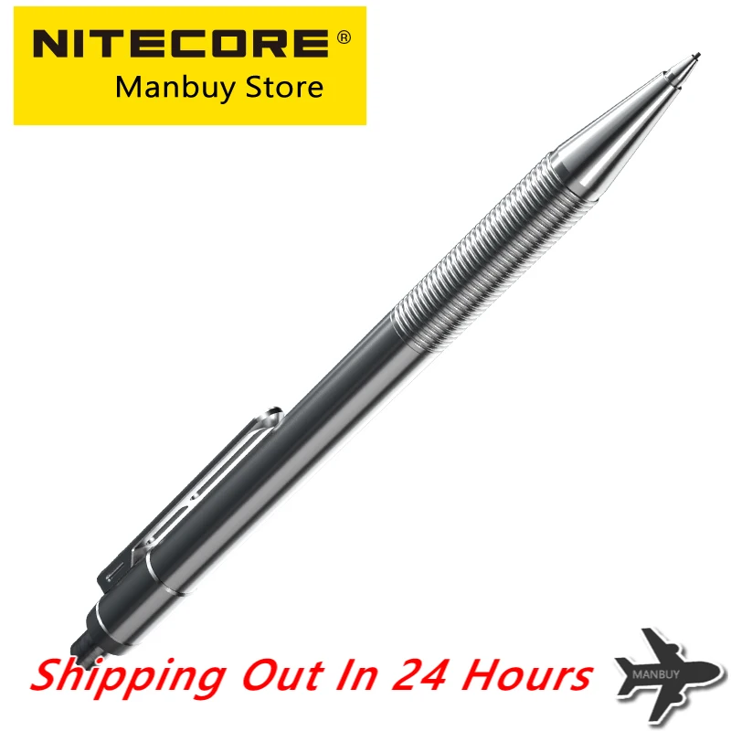 2024 SALE Nitecore NTP40 CNC Titanium Alloy Mechanical Pen Cartoon Sketching Writing Drawing Selfdefense EDC 0.5mm Refill Pencil