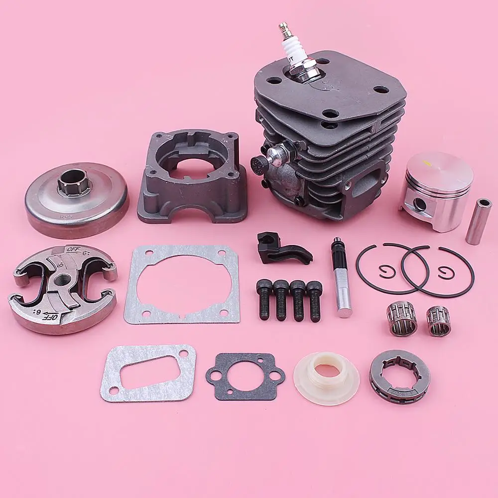Kit de base de culata de 45 mm para Husqvarna 350 351 353 346XP 537253002   503 88 59 01 503980002   w Piñón de tambor de embrague de pistón