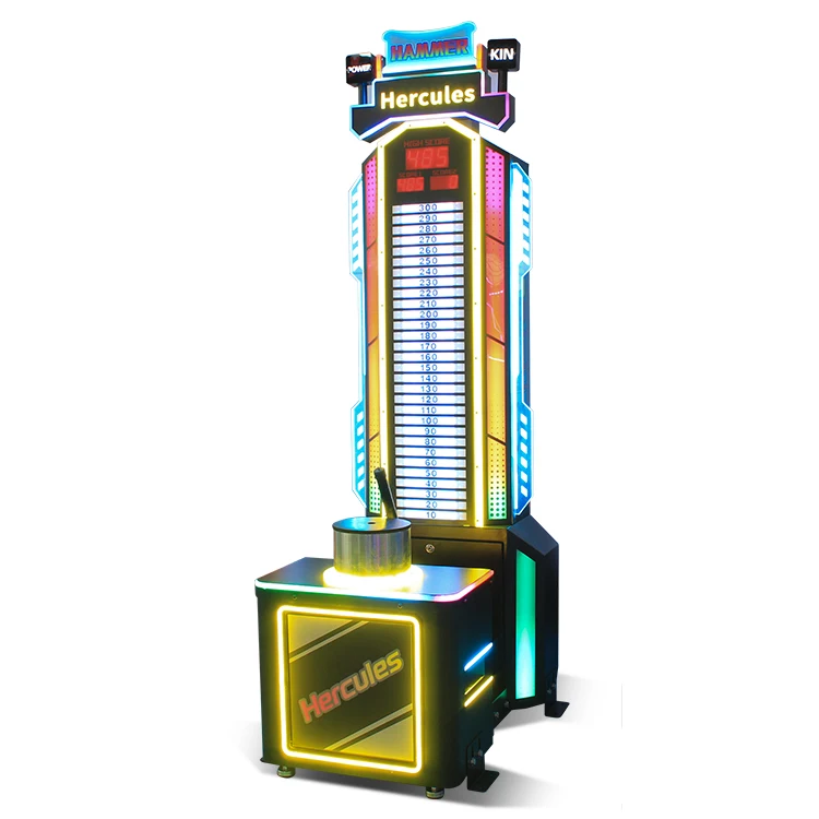 Indoor Sport Equipment Coin Operated Big Punch Hammer Hitting Machine Strength Test Hammer Game Machine for Sale