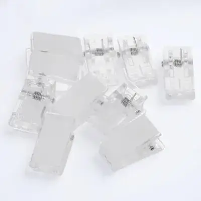 30 Pcs Clip Badge Holder Self Adhesive Wall Mount for ID Cards Name Tags Photos Transparent Clips