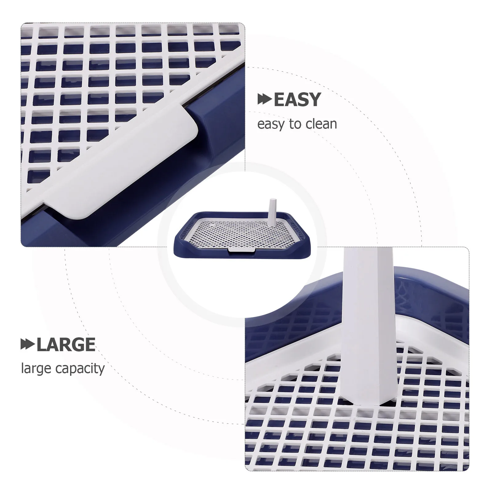 

Dog Potty Tray Plastic Dog Toilet Large Capacity Indoor Puppy Training Splashproof Potty Tray Pet Supply Pets Toilet