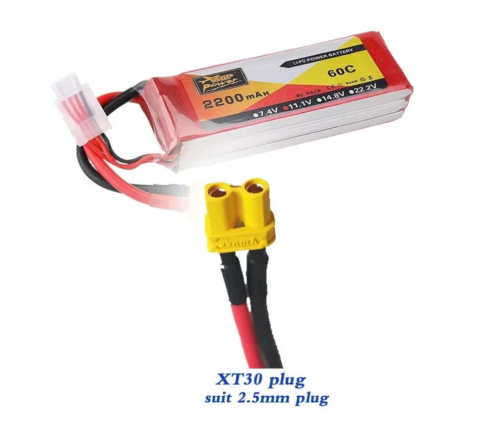 Batteria LiPo 11.1V 2200mAh 3s 60C per elicottero RC Quadcopter Drone auto aereo con batteria T JST XT30 XT60 3S 1P