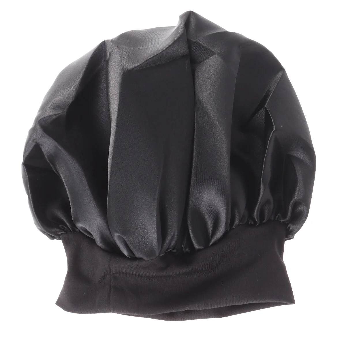 56 -58cm Silk Sleep Bonnet Wide Side Tab Sleeping Cap Black High Resilience Miss