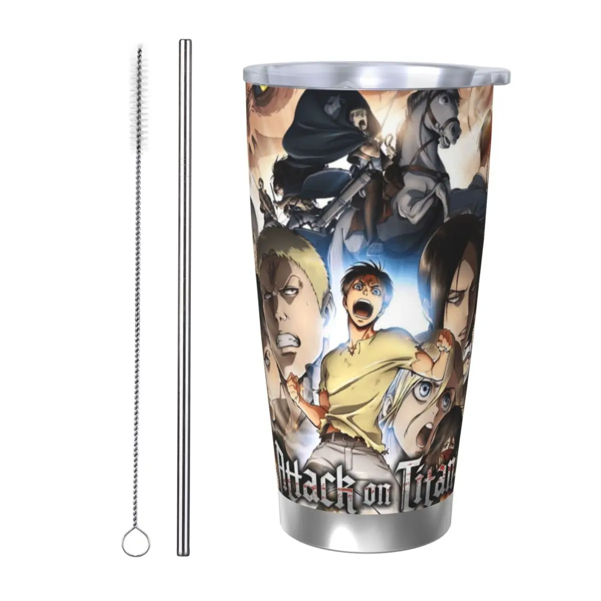 Attack On Titan 20oz Cup Large Capacity Car Mug Leak-proof Juice Coffee Cup Food Grade
