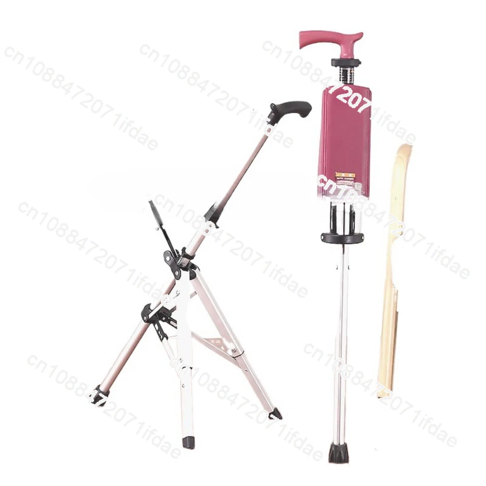 ポータブル滑り止め松葉杖チェア,ダブルユース,多目的,スツール付き折りたたみシート