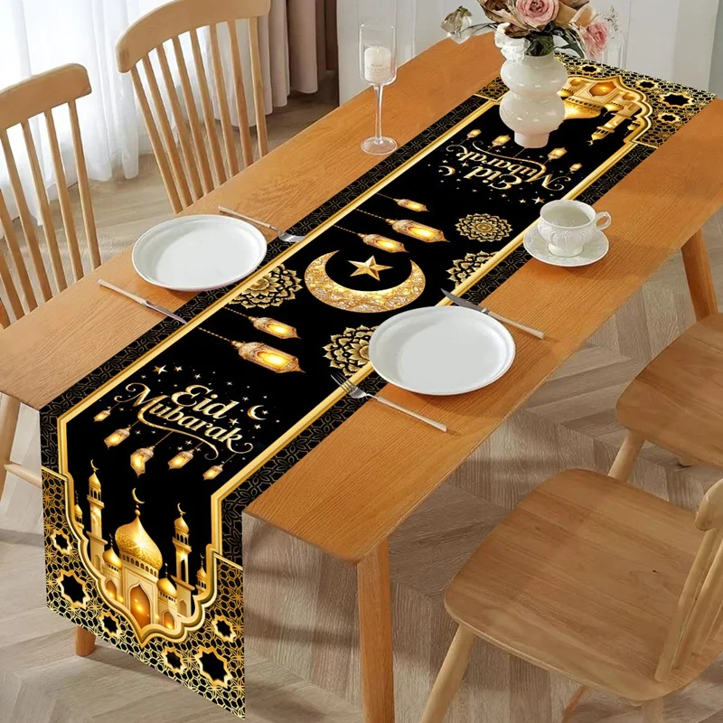 رمضان كريم القمر ستار الجدول عداء عيد مبارك زينة 2026 للمنزل الإسلامي مسلم لوازم الحفلات الثريا غطاء الطاولة