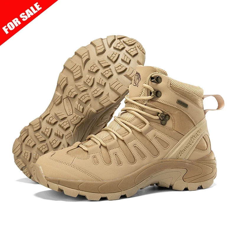 New Footwear Military Tactical Mens Boots Special Force Leather Desert Combat Ankle Boot Army Men\'s Shoes Plus Size 40-47