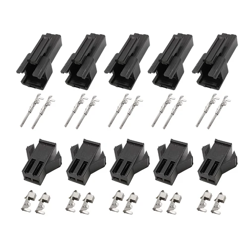 플라스틱 하우징 및 금속 압착 단자 커넥터, JST SM 2.54mm 피치 2 핀, 암수 플러그, 10 세트, 20 세트 