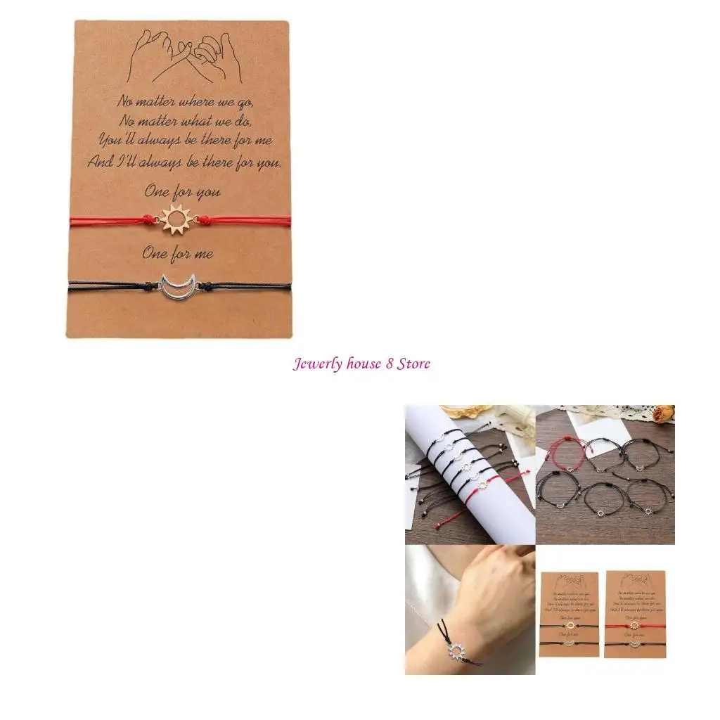 

Pair Of Sun And Moon Bracelets Wristband Charm Designed For Couples To Showcase Deep Connection Through Simple