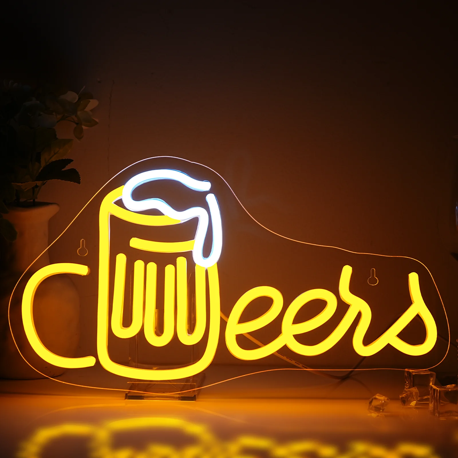 

Beer Cheers Neon Sign for Home Bar LED Cheers Sign for Wall USB Powered Neon Beer Signs for Man Cave Bar Club Pub Party Decor