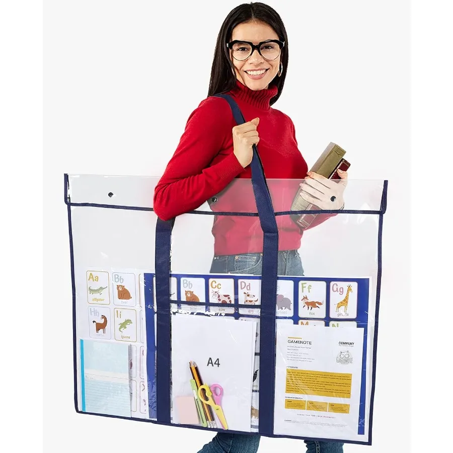 GAMENOTE 2팩 대형 포스터 보관 가방 31.5×25.5 게시판 홀더 아트 포트폴리오 컨테이너 교사용 교실 정리