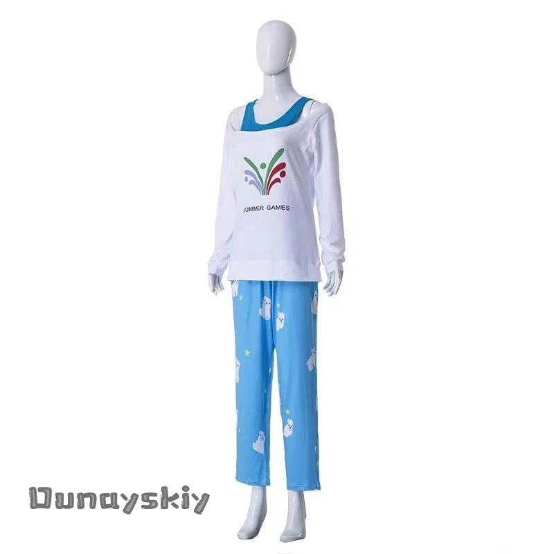 aBAzOS*@Ove Watch Mei Zhou Meiling Pajama Awakening Polar Bear Cosplay Outfit Anime Game Pant Wig Carnival Outfit Halloween view 4